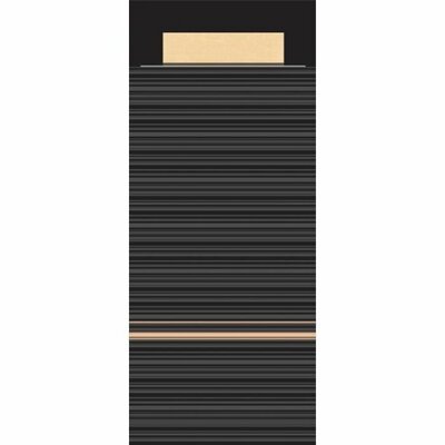 Europochette Bestekzakjes LIMA Zwart - Sand met Sand servet ds. 500 stuks