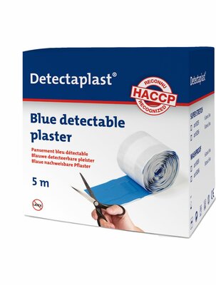 Detectaplast detect. textielpleister elastisch blauw 6cm x 1m
