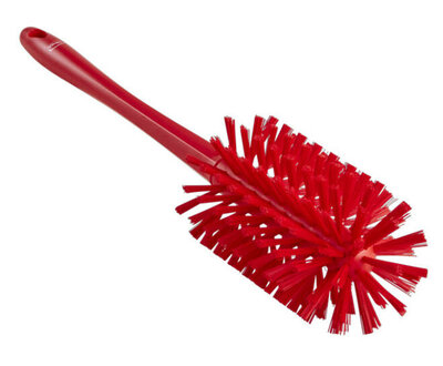 Vikan Medium Harde Pijpborstel Met Handvat (uit een stuk), Ø90, 460mm Rood