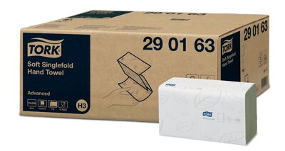 Tork Singlefold Handdoek Advanced H3 15x250st, 3.750st/doos