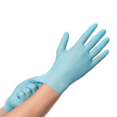 Nitril Poedervrij Handschoenen  BLAUW / 100ST Medium Blauw