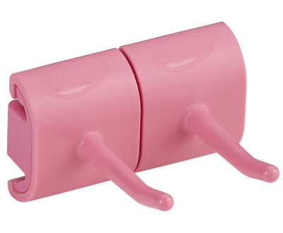 Vikan Hygiëne Dubbel Haak Voor Hi-Flex Wandhouder 82mm Roze