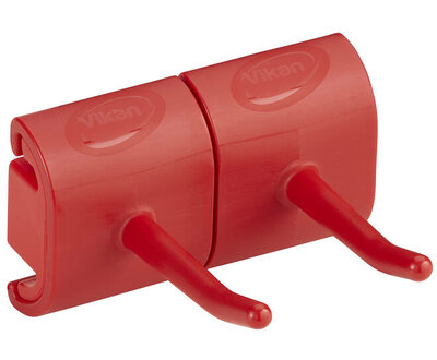 Vikan Hygiëne Dubbel Haak Voor Hi-Flex Wandhouder 82mm Rood