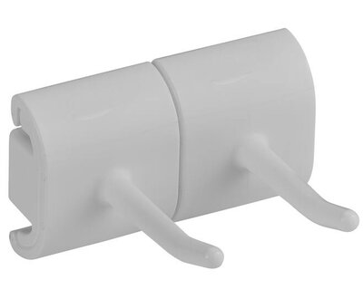 Vikan Hygiëne Dubbel Haak Voor Hi-Flex Wandhouder 82mm Wit