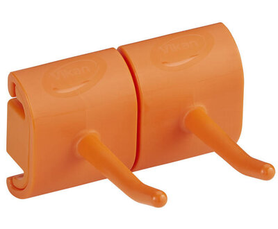Vikan Hygiëne Dubbel Haak Voor Hi-Flex Wandhouder 82mm Oranje