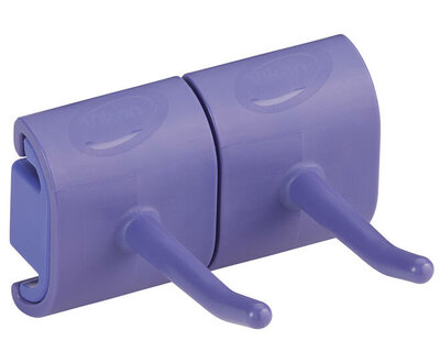 Vikan Hygiëne Dubbel Haak Voor Hi-Flex Wandhouder 82mm Paars