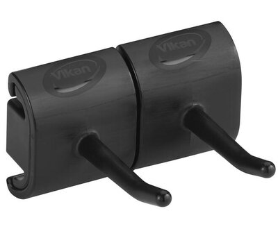 Vikan Hygiëne Dubbel Haak Voor Hi-Flex Wandhouder 82mm Zwart