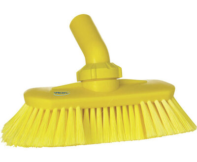 Vikan Hoekverstelbare Zachte  Borstel Met Watertoevoer Geel