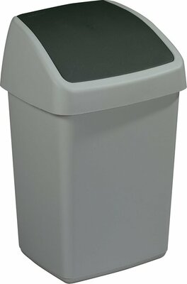 Sunware Delta prullenbak met swingdeksel 10L metaal zwart