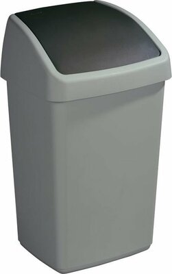 Sunware Delta prullenbak met swingdeksel 25L metaalzwart