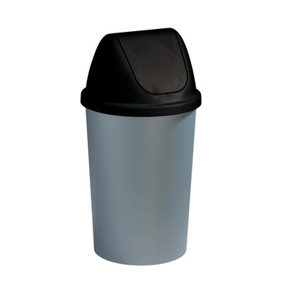 Sunware Twinga prullenbak met swingdeksel 45L metaal zwart