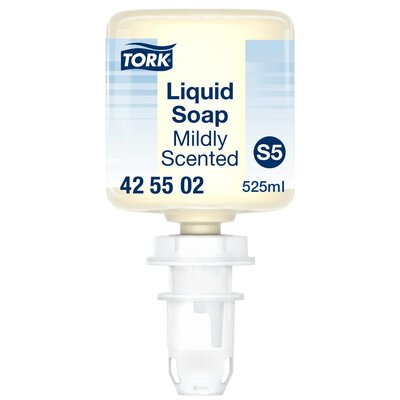 Tork S5 Mild Geurende Mini Vloeibare Zeep geel, flacon 525ml doos 8 stuks