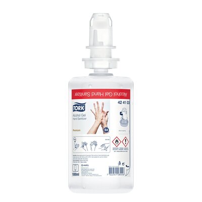 Tork Alcohol Gel voor Handdesinfectie transparant S4 1ltr/flacon, 6st/doos 