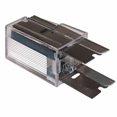 Unger Carbonstaal glasschrapermessen 4cm - 10 messen in houder