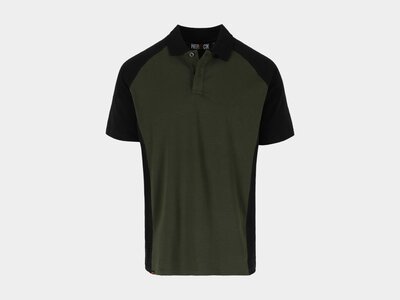 Herock BRABO Tweekleurig polo met korte mouwen Donker Kaki/Zwart