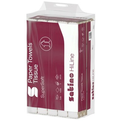 Satino HiLine handdoek V vouw cellulose 2 laags 24x23cm 4000 stuks PT3
