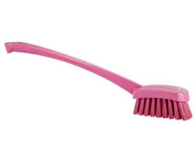 Vikan Afwasborstel Met Lange Steel 415mm Roze