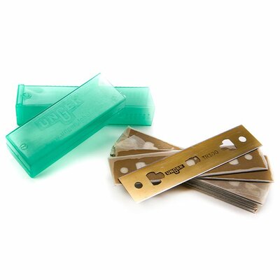 Unger Carbonstaal Glasschrapermessen 10 cm – 10 etuis à 25 messen