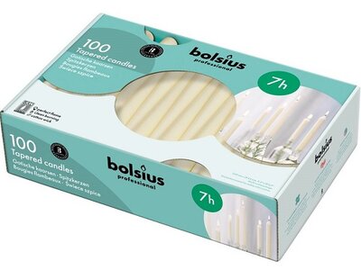 Bolsius Tapered kaarsen 240/23 Ivoor ds. 100stuks - 7 uur
