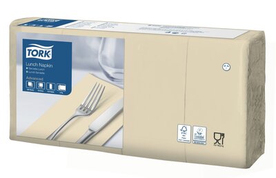 Tork Lunchservet  2-Laags Zand 1/8 vouw, 10x200st, 2.000st/doos