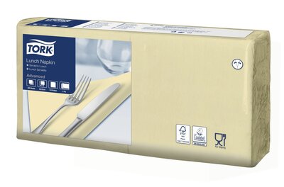 Tork Lunchservet  2-Laags Champagne 1/4 vouw, 10x200st, 2.000st/doos