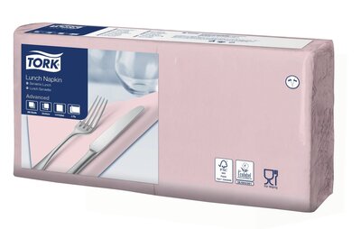 Tork Lunchservet  2-Laags Rose 1/4 vouw, 10x200st, 2.000st/doos