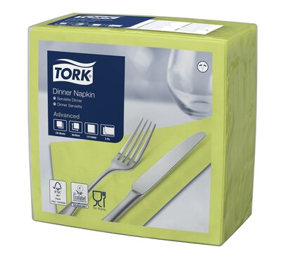 Tork Dinnerservet 2-Laags 1/4 vouw Limoen, 12x150st, 1.800st/doos