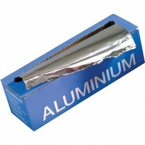 Aluminiumfolie 30cm x 250mt. 12my in cutterbox, per stuks