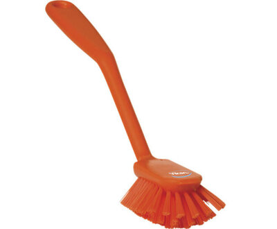 Vikan Medium Vaatborstel Met Schraabrand 280mm Oranje