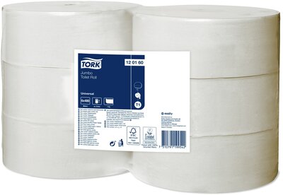 Tork Jumbo Toiletpapier Universal T1 1-laags wit 480m 6rol/pak