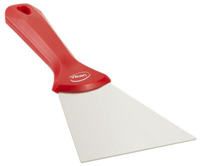 Vikan RVS Handschraper Breed 100mm Rood