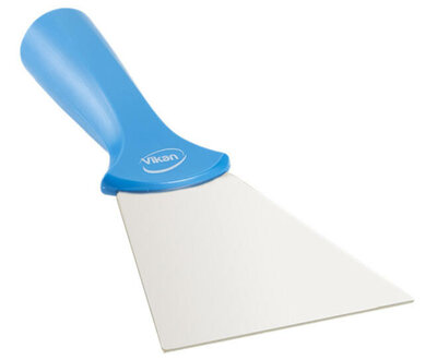 Vikan RVS Handschraper Met Schroefdraad Breed 100mm Blauw