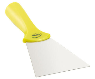 Vikan RVS Handschraper Met Schroefdraad Breed 100mm Geel