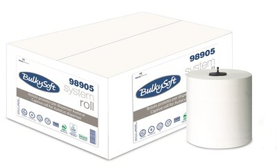 BulkySoft Matic handddoekrollen cellulose wit 2lgs, pak 200 mt. a 1x6 rol