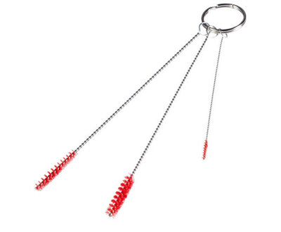 Vikan Zachte Reinigingsset Met 3 Borstels Ø2, Ø5 en Ø6mm, 150mm Rood