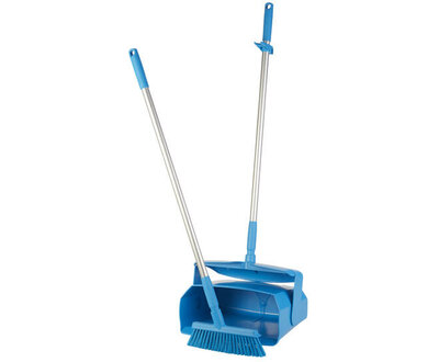 Vikan Afsluitbare Stoffer en Blik Met Bezem 350mm Blauw