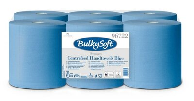 Bulkysoft Midi poetsrollen Blauw cellulose pak a 1x6 rol 2 laags. 150 mt.