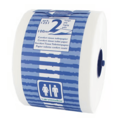 Vendor Toiletpapier 1251M Tissue Comfort 2-laags met Dop – 24 Rollen