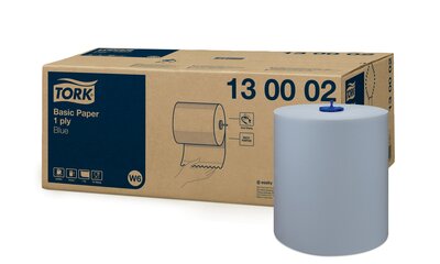 Tork Basic Rol Poetspapier 1-Laags Blauw W6,  1rol/pak 