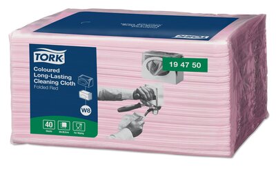 Tork Premium Spec. Poetsdoek 1-Laags W8 rood,  320st/doos 