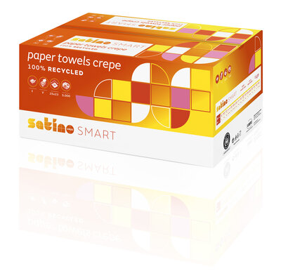 Satino bij wepa smart handdoekenpapier formaat 25x23 crepe V-vouw PT3