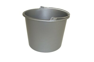 Glazenwasser Emmer Grijs 12 Liter met Metalen Beugel