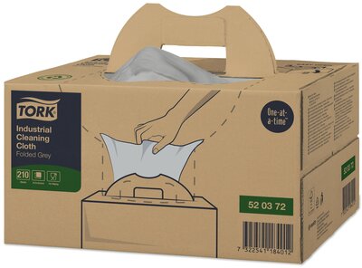 Tork Industrial Reinigingsdoek Handy W7 Box 1-Laags Grijs,  210st/doos
