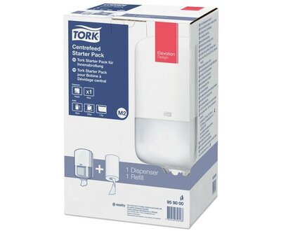 Tork Centerfeed Dispenser Starterpack M2 Wit , per stuk