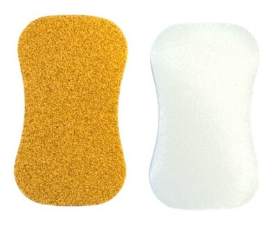 PAD spons Walnoot schuurvlak met Wit schuim - Kras vrije spons pack a 2 sponzen (118x68/53x17)